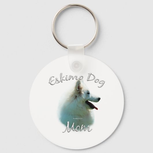 Amerikaanse Eskimo Hond Moeder 2 Sleutelhanger (Voorkant)