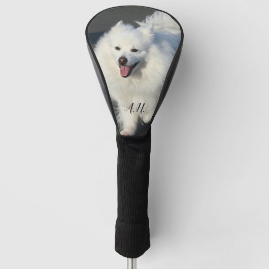 Amerikaanse Eskimo-hond monogrammen Golfheadcover (Voorkant)