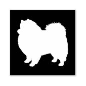 Amerikaanse Eskimo hond Silhouette Eskie Rubberstempel (Afrduk)