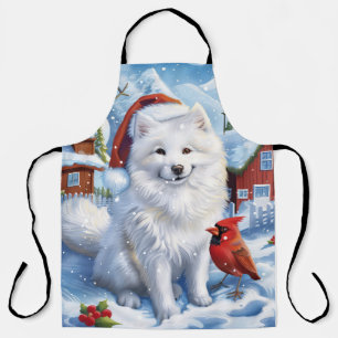 Amerikaanse Eskimo Hond Winter Wonderland Kerstmis Schort