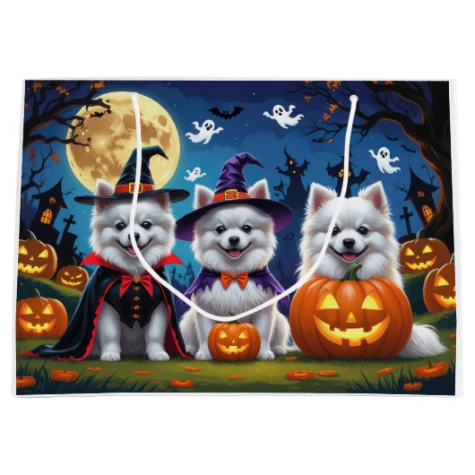 Amerikaanse Eskimo Honden Pompoen Halloween Grappi Groot Cadeauzakje (Voorkant)