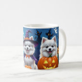 Amerikaanse Eskimo Honden Pompoen Halloween Grappi Koffiemok (Voorkant rechts)