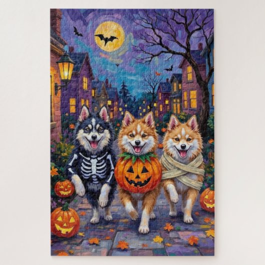 Amerikaanse Eskimo Honden Trick-or-Treating Hallow Legpuzzel (Verticaal)