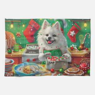 Amerikaanse Eskimo Kerstbakkerij: Festive Kerstmis Theedoek