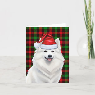 Amerikaanse Eskimo Kersthond Plaid Kerstmis Feestdagen Kaart