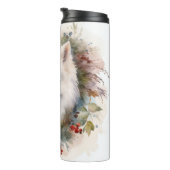 Amerikaanse Eskimo Kerstkrans Feestelijke Pup Thermosbeker (Geroteerd rechts)