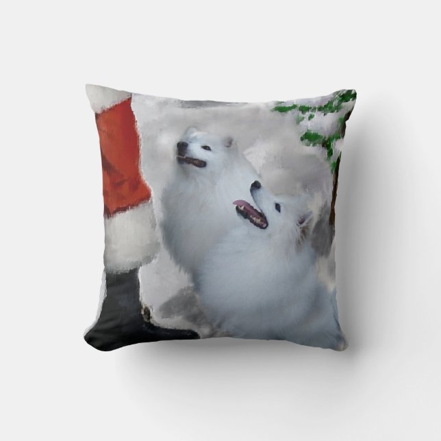 Amerikaanse Eskimo Kerstmis Kussen (Voorkant)