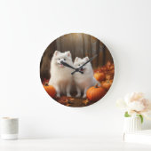 Amerikaanse Eskimo Puppy Herfst Delight Pompoen Grote Klok (Huis)