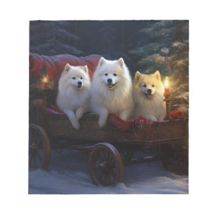 Amerikaanse Eskimo Sneeuw slee Kerst Decoratie Notitieblok