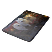 Amerikaanse Eskimo Snowy Sleigh Kerst Decor Badmat (Gekanteld)