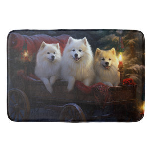 Amerikaanse Eskimo Snowy Sleigh Kerst Decor Badmat