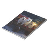 Amerikaanse Eskimo Snowy Sleigh Kerst Decor Notitieblok (Gedraaid)