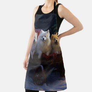 Amerikaanse Eskimo Snowy Sleigh Kerst Decor Schort