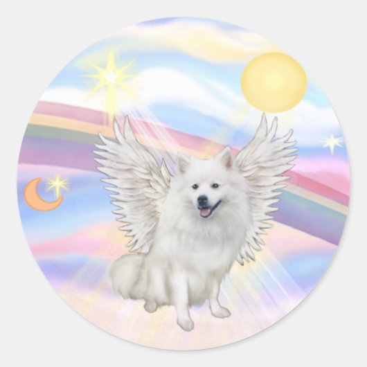 Amerikaanse Eskimo Spitz Ronde Sticker (Voorkant)