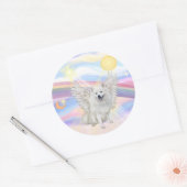 Amerikaanse Eskimo Spitz Ronde Sticker (Envelop)