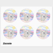 Amerikaanse Eskimo Spitz Ronde Sticker (Vel)