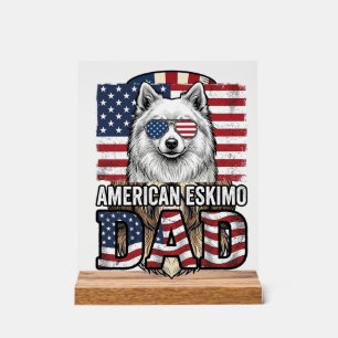 Amerikaanse Eskimo Vader Patriottische Vintage Hon Acryl Bord