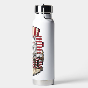 Amerikaanse Eskimo Vader Patriottische Vintage Hon Waterfles