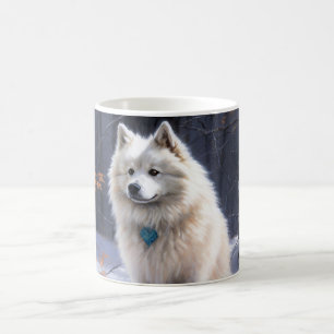 Amerikaanse Eskimohond Laat het sneeuwen Kerstmis Koffiemok