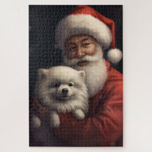 Amerikaanse Eskimohond met Kerstman Feestelijke Ke Legpuzzel