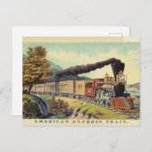  Amerikaanse Express Train Briefkaart (Voorkant / Achterkant)