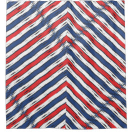 Amerikaanse Familie Patriottische Zomer Feestdagen Douchegordijn