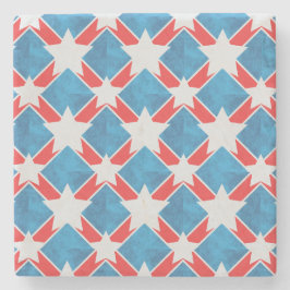 Amerikaanse familie patriottische zomer Feestdagen Stenen Onderzetter