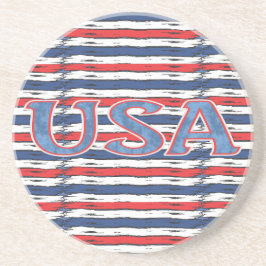 Amerikaanse familie patriottische zomer Feestdagen Zandsteen Onderzetter