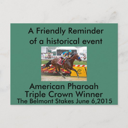 Amerikaanse farao Triple Crown Winner Briefkaart (Voorkant)