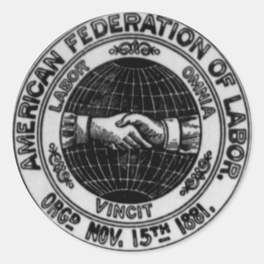 Amerikaanse Federatie van Arbeid Ronde Sticker (Voorkant)