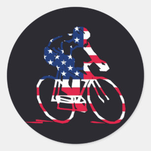 Amerikaanse fietser ronde sticker