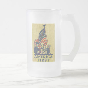 Amerikaanse First American Flag Patriots tekst Matglas Bierpul