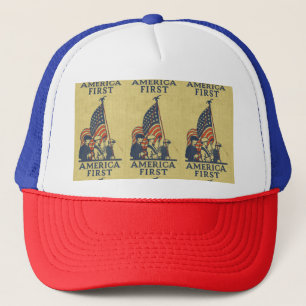 Amerikaanse First American Flag Patriots  tekst Trucker Pet