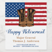 Amerikaanse Flag Boots Retirement Party Wijn Etiket (Enkel label)