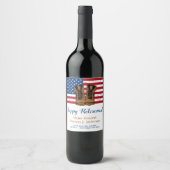 Amerikaanse Flag Boots Retirement Party Wijn Etiket (Voorkant)