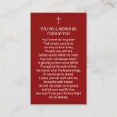 Amerikaanse Flag Funeral Memorial Prayer Photo Car Visitekaartje (Achterkant)