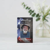 Amerikaanse Flag Funeral Memorial Prayer Photo Car Visitekaartje (Staand voorkant)