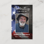 Amerikaanse Flag Funeral Memorial Prayer Photo Car Visitekaartje (Voorkant)