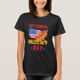 Amerikaanse Flag Hot Dog National Mustard Day T-shirt