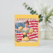 Amerikaanse Flag Lady Liberty Independence Briefkaart (Staand voorkant)