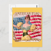 Amerikaanse Flag Lady Liberty Independence Briefkaart (Voorkant / Achterkant)