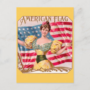 Amerikaanse Flag Lady Liberty Independence Briefkaart