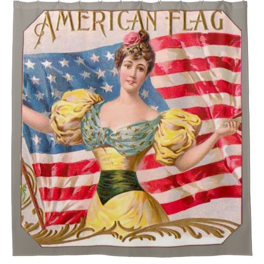 Amerikaanse Flag Lady Liberty Independence Douchegordijn (Voorkant)