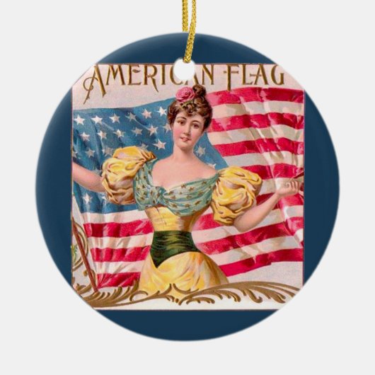 Amerikaanse Flag Lady Liberty Independence Keramisch Ornament (Voorkant)
