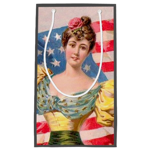 Amerikaanse Flag Lady Liberty Independence Klein Cadeauzakje (Voorkant)