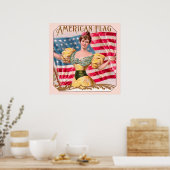 Amerikaanse Flag Lady Liberty Independence Poster (Keuken)