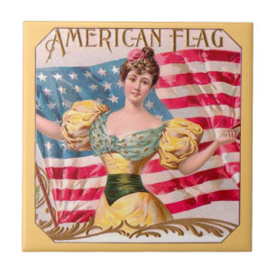 Amerikaanse Flag Lady Liberty Independence Tegeltje