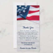 Amerikaanse Flag Memorial Veteran Bedankkaart (Voorkant)