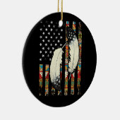 Amerikaanse Flag Native Tribe Feather Pride Keramisch Ornament (Rechts)