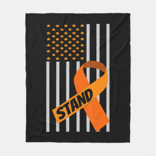 Amerikaanse Flag Ribbon Leukemia Awareness Family Fleece Deken